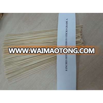 Hot selling 8 inches Round bamboo sticks for making incense sticks 2014